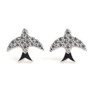 Silver CZ Swift Earrings