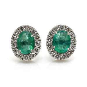 Beautiful Emerald & Diamond Earrings
