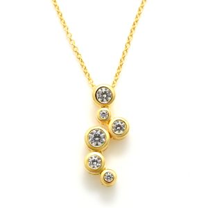 Gold Vermeil CZ Cascading Bubbles Necklace