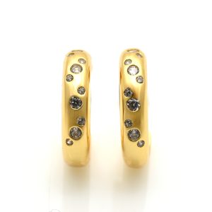 Gold Vermeil Diamond CZ Hoop Earrings