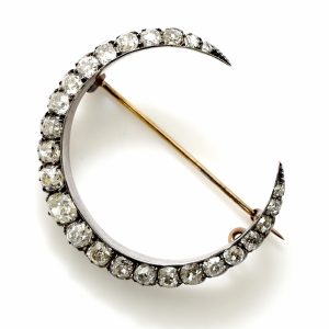 Stunning Diamond Crescent Brooch