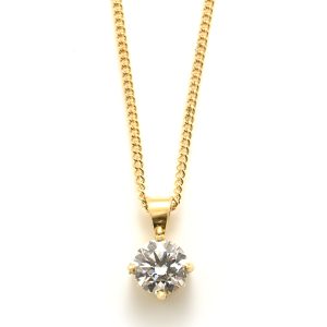 Single Stone Diamond Pendant Necklace