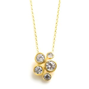 Gold Vermeil CZ Bubble Cluster Necklace