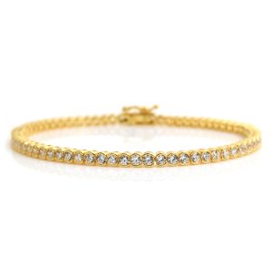 Gold Vermeil Solitaire CZ Tennis Bracelet