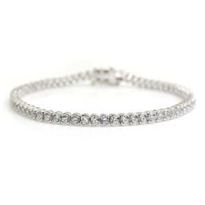 Silver Solitaire CZ Tennis Bracelet