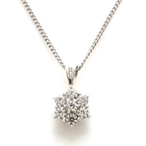 Diamond Cluster Pendant Necklace