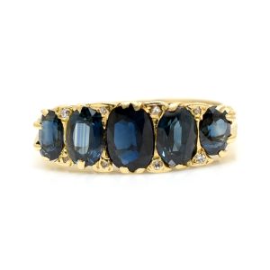 Antique Diamond & Sapphire Five Stone Ring