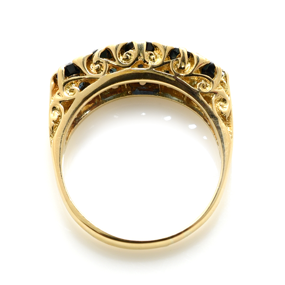 Antique Diamond & Sapphire Five Stone Ring - Image 3