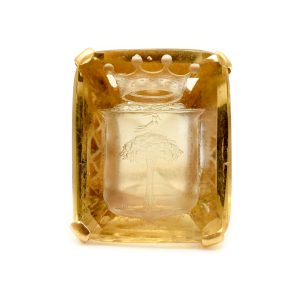 Antique Citrine Intaglio Ring