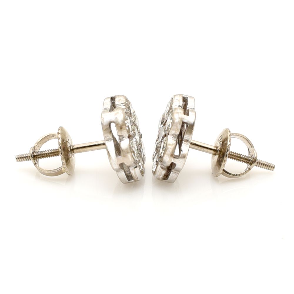 Stunning Diamond Cluster Earrings - Image 3