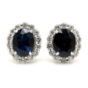 Stunning Vintage Sapphire & Diamond Earrings