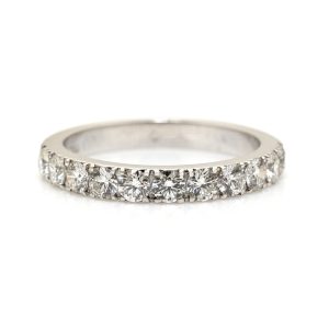 Beautiful Vintage White Gold Half Eternity Diamond Ring