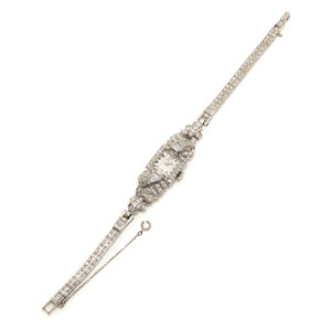 Stunning Art Deco Platinum Hamilton Ladies Diamond Watch