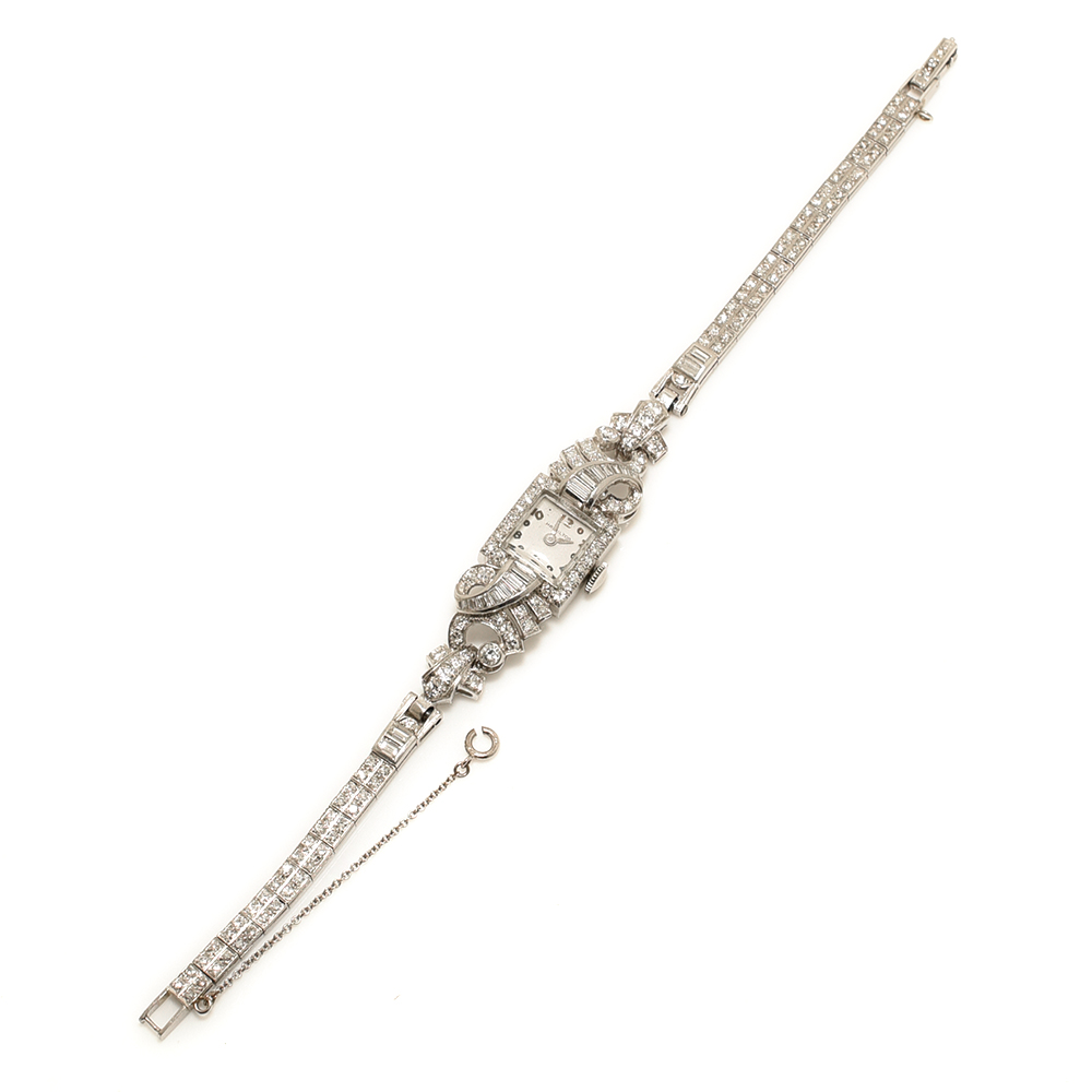 Stunning Art Deco Platinum Hamilton Ladies Diamond Watch