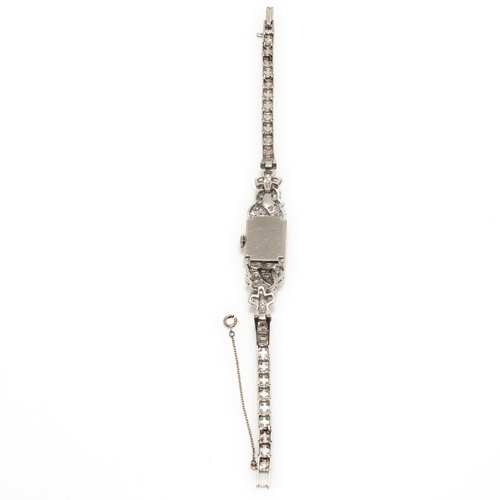 Stunning Art Deco Platinum Hamilton Ladies Diamond Watch - Image 2