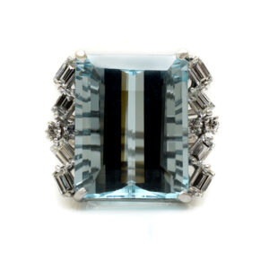 Fantastic Aquamarine & Diamond Statement Dress Ring